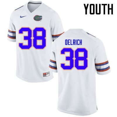 Youth Florida Gators #38 Nick Oelrich NCAA Nike White Authentic Stitched College Football Jersey XWA4062GK